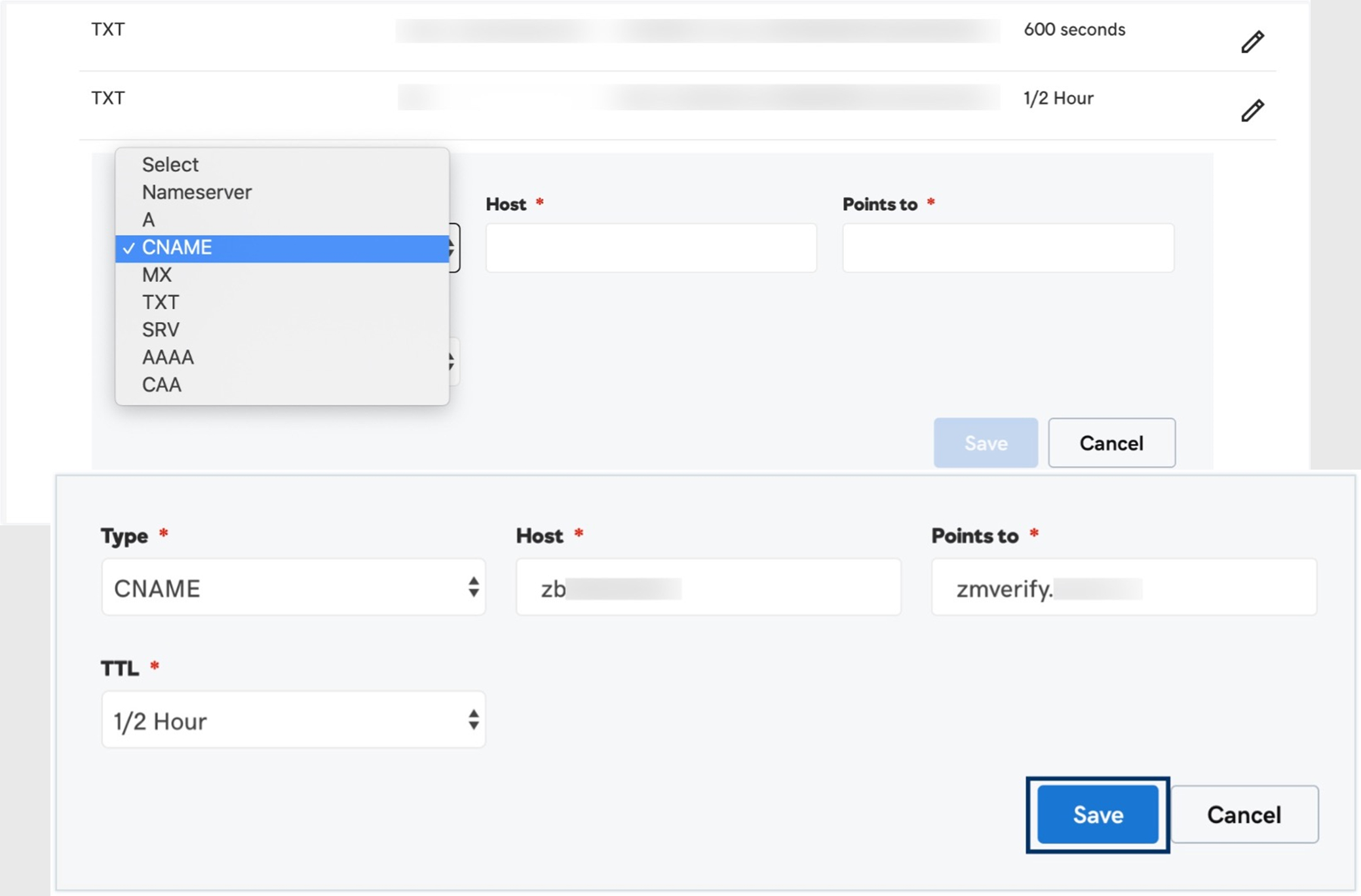 CNAME setup