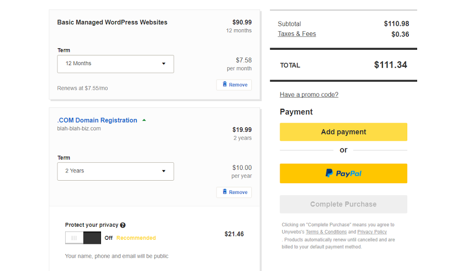 Complete cart